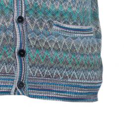 Pre Owned Missoni Men's Zig-Zag Button Down Sleeveless Cardigan L