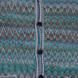 Pre Owned Missoni Men's Zig-Zag Button Down Sleeveless Cardigan L