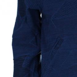 Pre Owned Missoni Blue Knit Zip Front Bomber Jacket XXL 