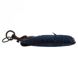 Miu Miu Blue/Brown Denim and Leather Zipped Coin Purse