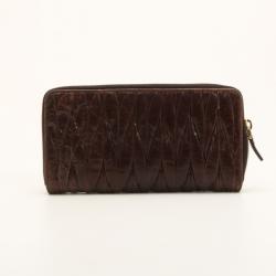 Pre Owned Miu Miu Matelasse Leather Wallet