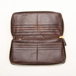 Pre Owned Miu Miu Matelasse Leather Wallet