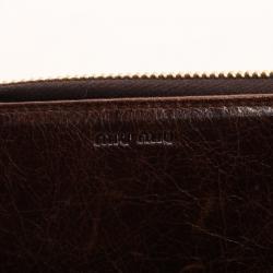 Pre Owned Miu Miu Matelasse Leather Wallet