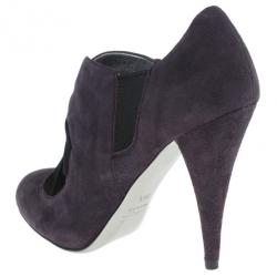 Pre Owned Miu Miu Purple Suede Ankle Booties Size 36.5