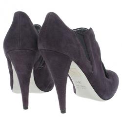 Pre Owned Miu Miu Purple Suede Ankle Booties Size 36.5