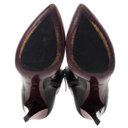 Pre Owned Miu Miu Black Leather Knee Boots Size 40