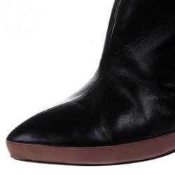 Pre Owned Miu Miu Black Leather Knee Boots Size 40