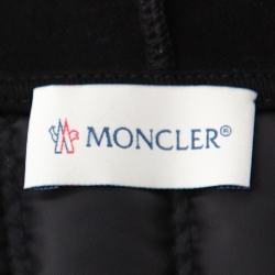 Pre Owned Moncler Black Knit Puffer Back Detail Hoodie XL