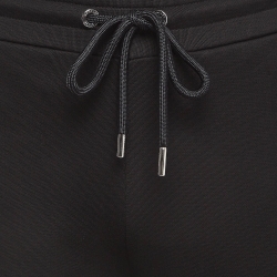Pre Owned Moncler Black Cotton Knit Sweat Pants S