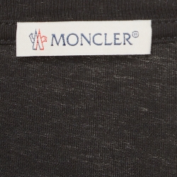 Pre Owned Moncler Black Cotton Knit Crew Neck Tshirt S