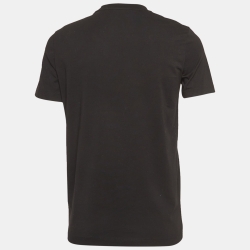 Pre Owned Moncler Black Cotton Knit Crew Neck Tshirt S