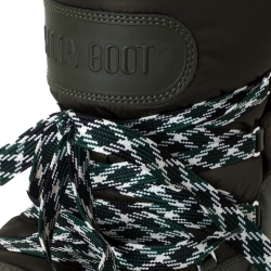 Moncler Uranus Moose Green Leather and Nylon Moon Boots Size 43