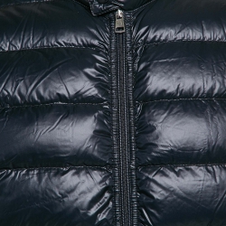 Pre Owned Moncler Longue Saison Blue Nylon Down Jacket L
