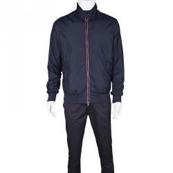 Moncler Navy Blue Contrast Trim Zip Front Darlan Windbreaker Jacket XL