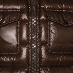 Moncler Brown Quilted Down Zip Front Puffer Jacket M