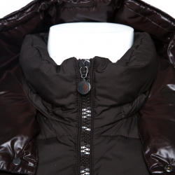 Pre Owned Moncler Brown Quilted Down Hooded Puffer Jacket XXL