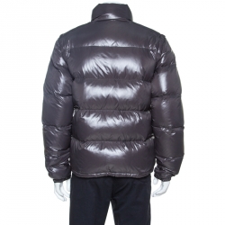 Pre Owned Moncler Grey Down Convertible Hooded Puffer Jacket / Vest XXL