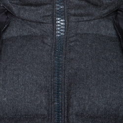 Pre Owned Moncler Grey Wool Quilted Down Hooded Montgenevre Jacket XXL