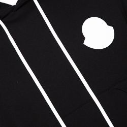 Pre Owned Moncler Black Maglia Logo Appliqued Cotton Hooded Sweatshirt L