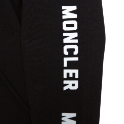 Pre Owned Moncler Black Maglia Logo Appliqued Cotton Hooded Sweatshirt L