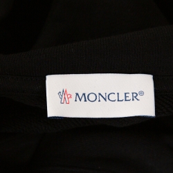 Pre Owned Moncler Black Maglia Logo Appliqued Cotton Hooded Sweatshirt L
