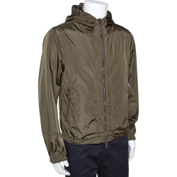 Moncler Olive Green Nylon Reversible Gobert Jacket M