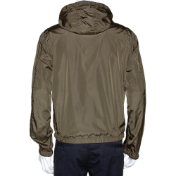 Moncler Olive Green Nylon Reversible Gobert Jacket M