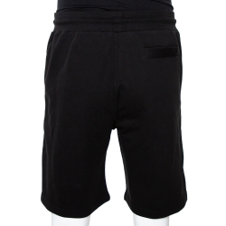 Pre Owned Moncler Black Cotton Knit Zipper Detail Shorts S