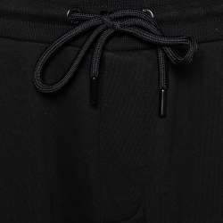 Pre Owned Moncler Black Cotton Knit Zipper Detail Shorts S