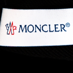 Pre Owned Moncler Black Cotton Knit Zipper Detail Shorts S
