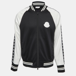 White Logo-stripe cotton-jersey track top, Moncler