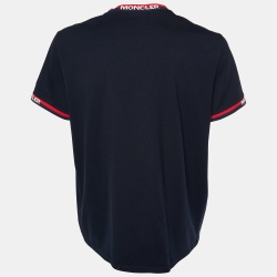 Pre Owned Moncler Navy Blue Cotton Knit Crewneck T-Shirt 2XL