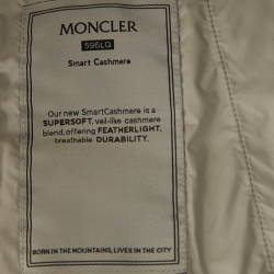Pre Owned Moncler Beige Cashmere Logo-Patch Puffer Jacket XXL