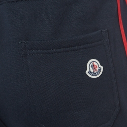 Pre Owned Moncler Navy Blue Side Striped Cotton Sweatpants M