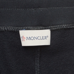 Pre Owned Moncler Navy Blue Side Striped Cotton Sweatpants M