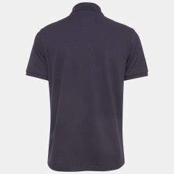 Moncler Navy Blue Cotton Pique Logo Patch Polo T-Shirt M