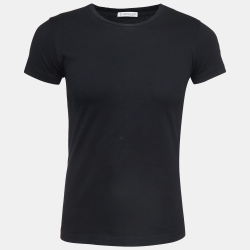 Black Cotton Short Sleeve T-Shirt
