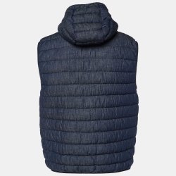 Pre Owned Moncler Navy Blue Cotton Quilted Puffer Vest M