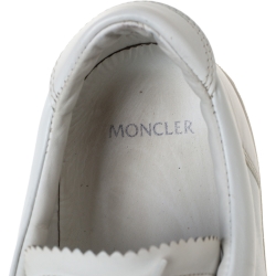 Moncler White Leather Low Top Sneakers Size 45