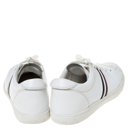 Moncler White Leather Low Top Sneakers Size 45