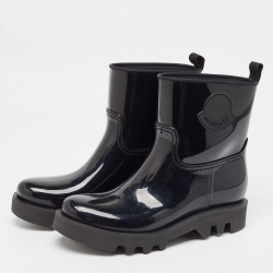 Moncler Black Rubber Rain Boots Size 40