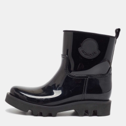 Moncler Black Rubber Rain Boots Size 40