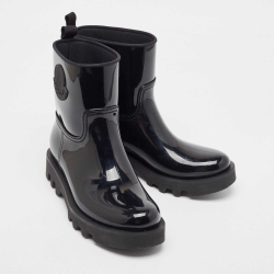 Moncler Black Rubber Rain Boots Size 40