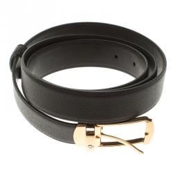 Montblanc Brown Saffiano Leather Pin Buckle Belt 120 CM