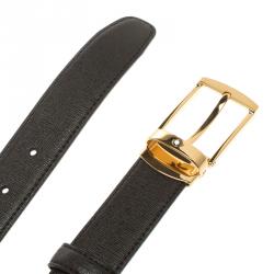 Montblanc Brown Saffiano Leather Pin Buckle Belt 120 CM