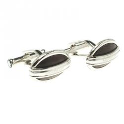 Pre Owned Montblanc L'Aubrac Wood Inlay Stainless Steel Cufflinks