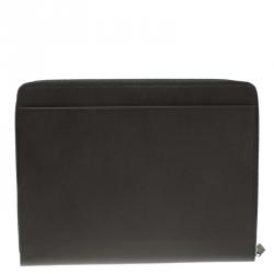 Pre Owned Montblanc Grey Leather Meisterstuck Zip Tablet Pouch