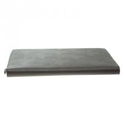 Pre Owned Montblanc Grey Leather Meisterstuck Zip Tablet Pouch