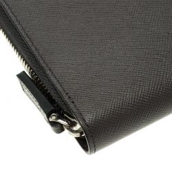 Pre Owned Montblanc Grey Leather Meisterstuck Zip Tablet Pouch