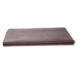 Pre Owned Montblanc Burgundy Leather Meisterstuck Zip Tablet Pouch